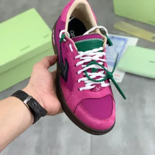Off-White The Ten Magenta سويد صناعي Zip-Tie أسلوب الحياة أحذية رياضية