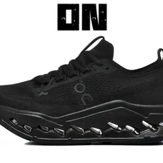 On Black Knit Upper Sculpted Midsole Running Shoes