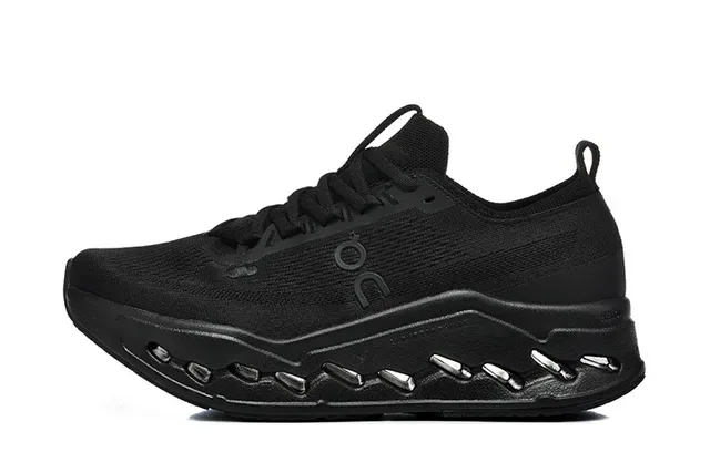 On Black Knit Upper Sculpted Midsole Running Shoes 5
