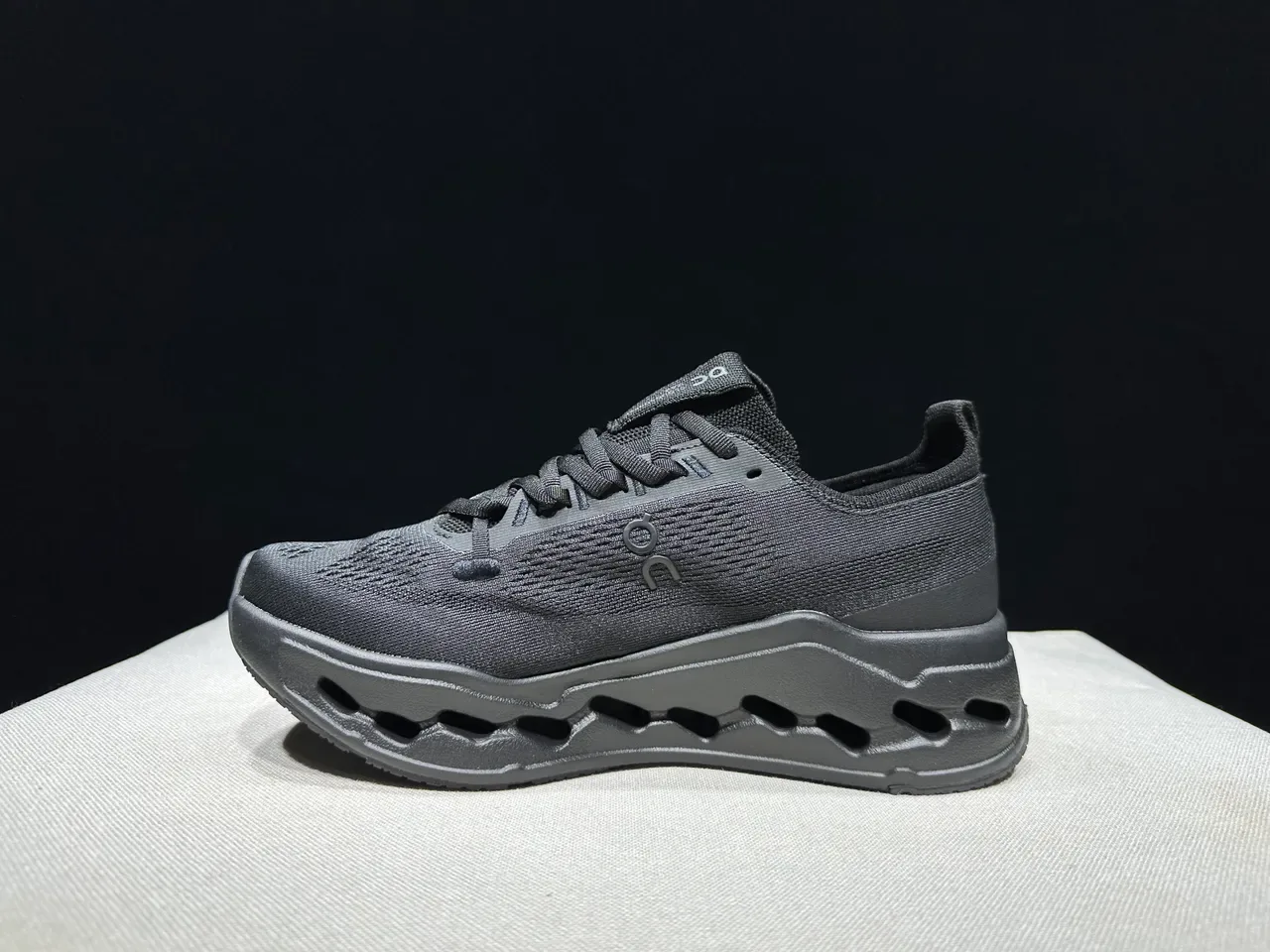 On Black Knit Upper Sculpted Midsole Running Shoes 7