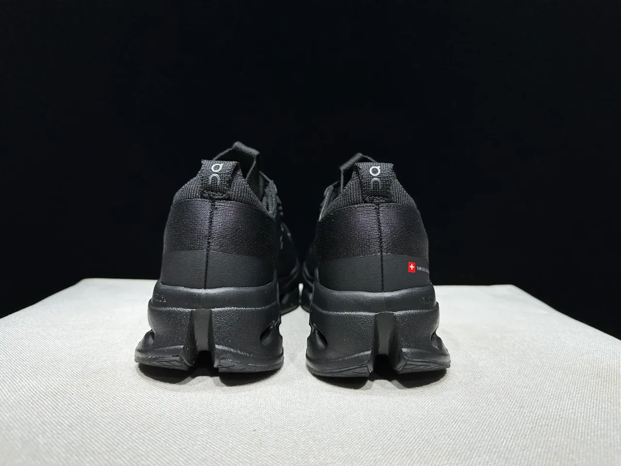 On Black Knit Upper Sculpted Midsole Running Shoes 12