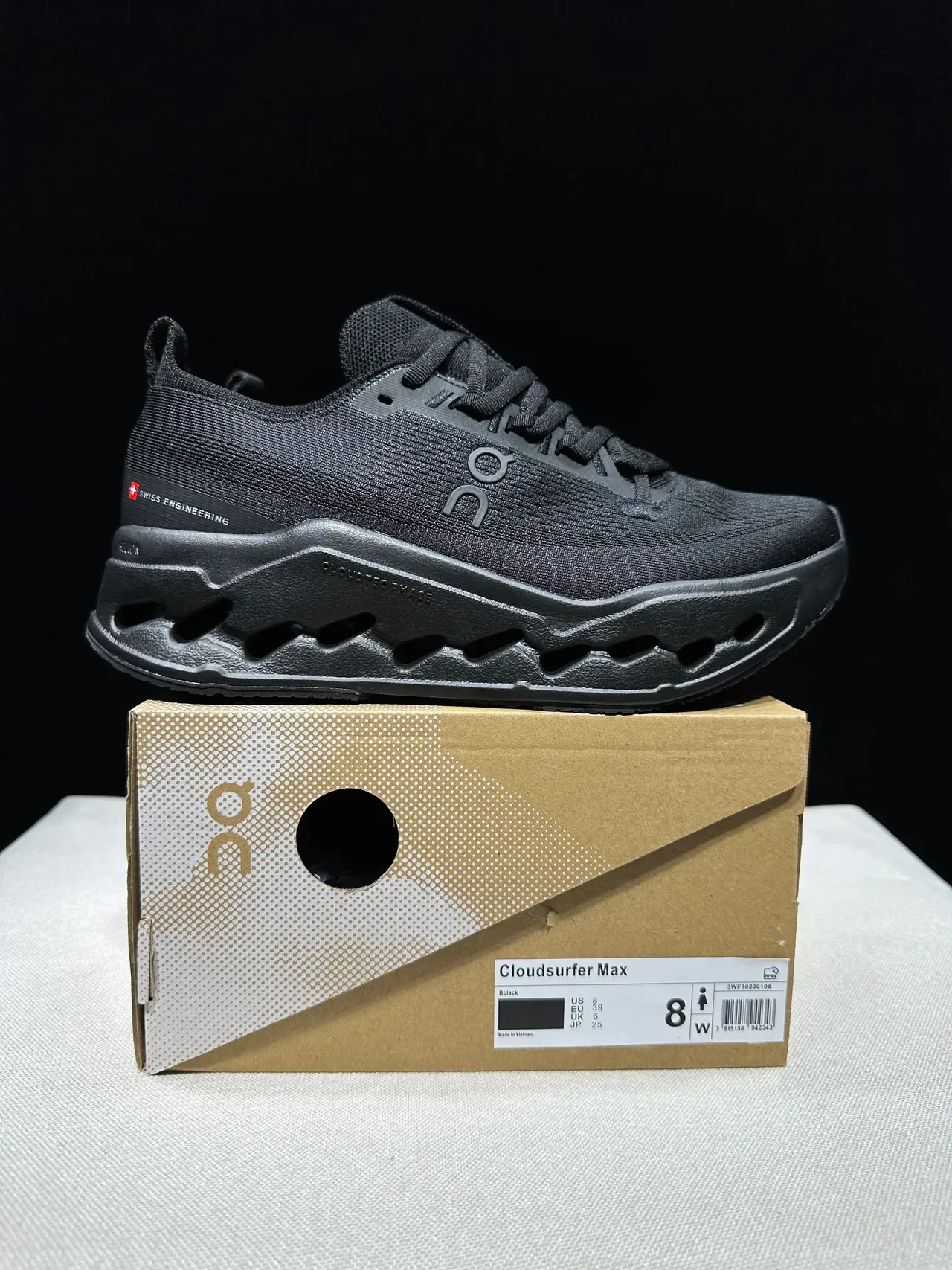 On Black Knit Upper Sculpted Midsole Running Shoes 14