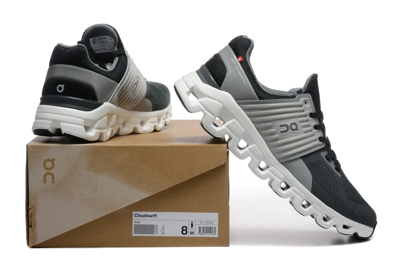 On Cloudmonster Black Gray White Running Shoes 6