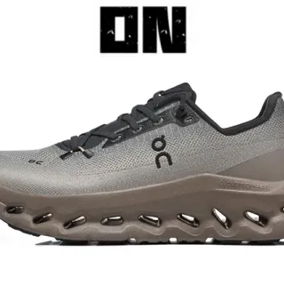 On Cloudmonster Gris metálico y taupe zapatillas de correr
