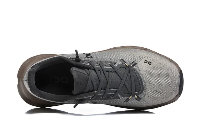On Cloudmonster Metallic Gray and Taupe Running Shoes 3