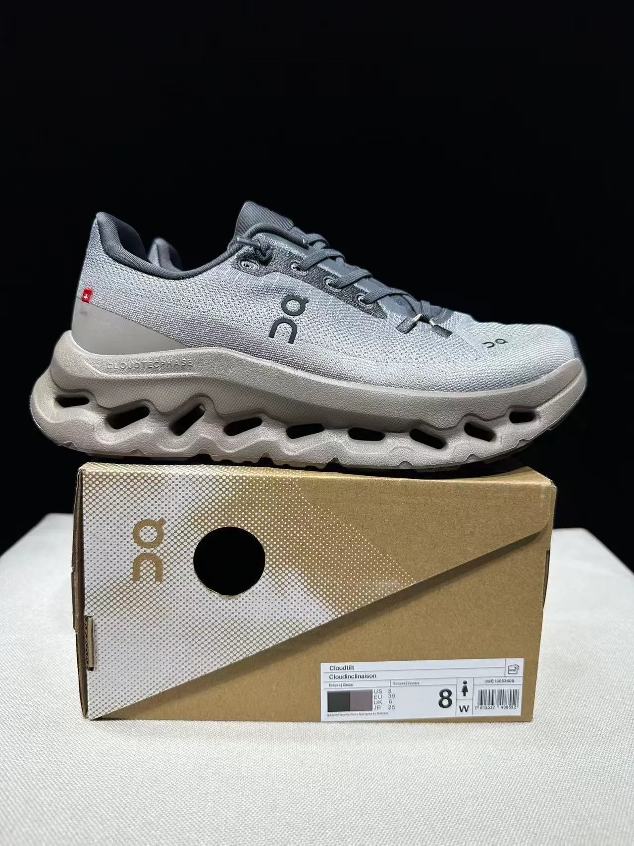 On Cloudmonster Metallic Gray and Taupe Running Shoes 14
