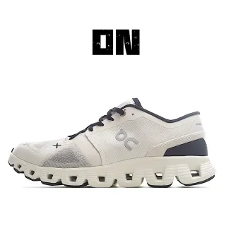 On Cloudmonster Off-White and Navy Running Shoes