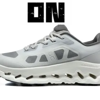 gris blanco upper de malla ingenieril abierto hexagonal CloudTec Pods zapatos de correr