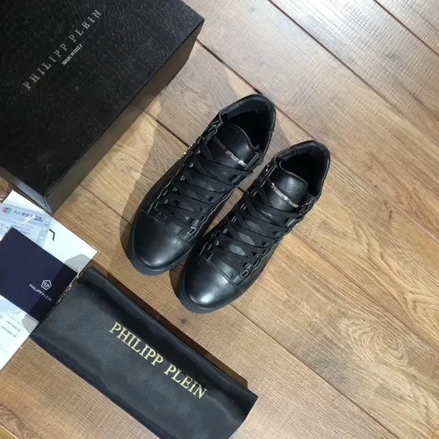 Philipp Plein Chaussures Lifestyle Cuir de grain complet Noir Silhouette Haute 4