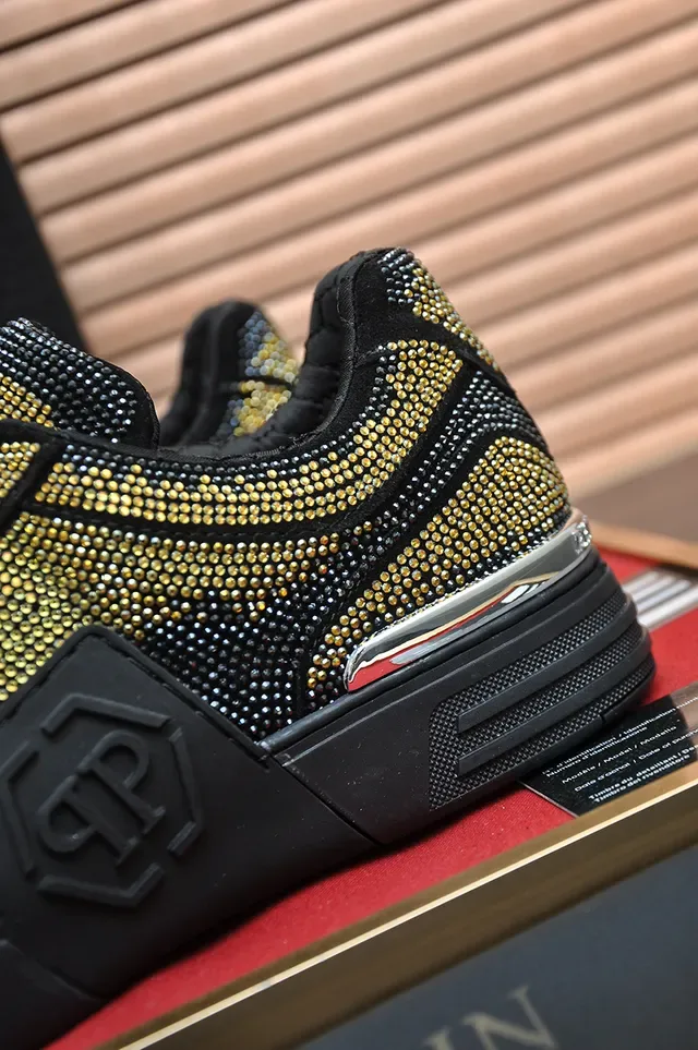 Philipp Plein sneakers plateforme noir doré cristal embellished semelle plateforme lifestyle 2