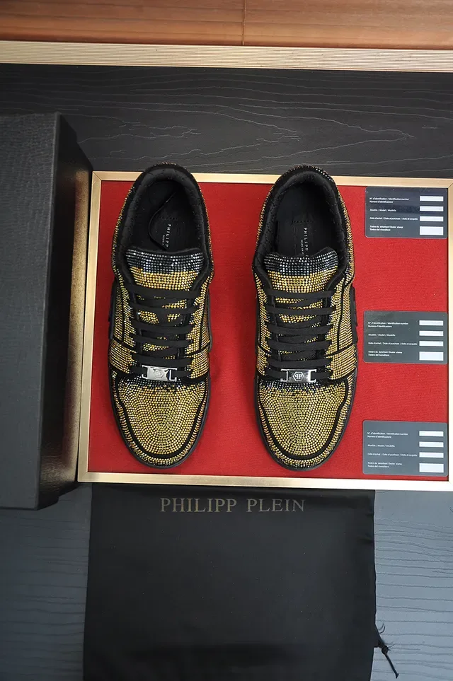 Philipp Plein sneakers plateforme noir doré cristal embellished semelle plateforme lifestyle 5