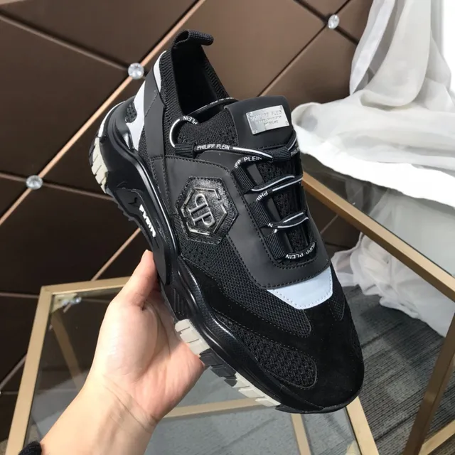 Philipp Plein Black White Sole Laceless Strap Closure Chunky Sneakers 2