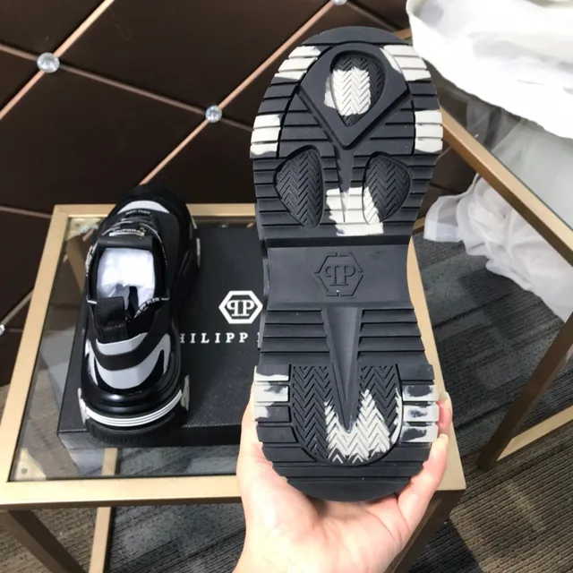 Philipp Plein Black White Sole Laceless Strap Closure Chunky Sneakers 4