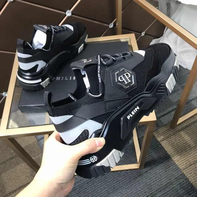 Philipp Plein Black White Sole Laceless Strap Closure Chunky Sneakers 5