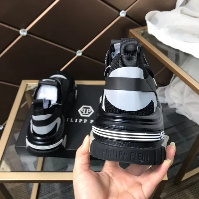 Philipp Plein Black White Sole Laceless Strap Closure Chunky Sneakers 6