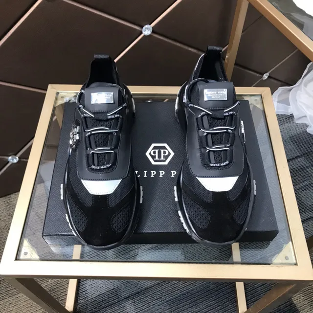 Philipp Plein Black White Sole Laceless Strap Closure Chunky Sneakers 9