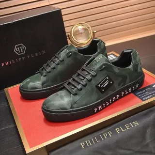Philipp Plein कैमोफ्लाज चमड़ा जीवनशैली स्नीकर्स