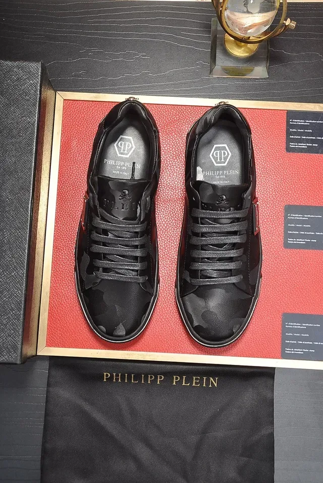 Philipp Plein impressão camuflagem tênis lifestyle de topo baixo 7