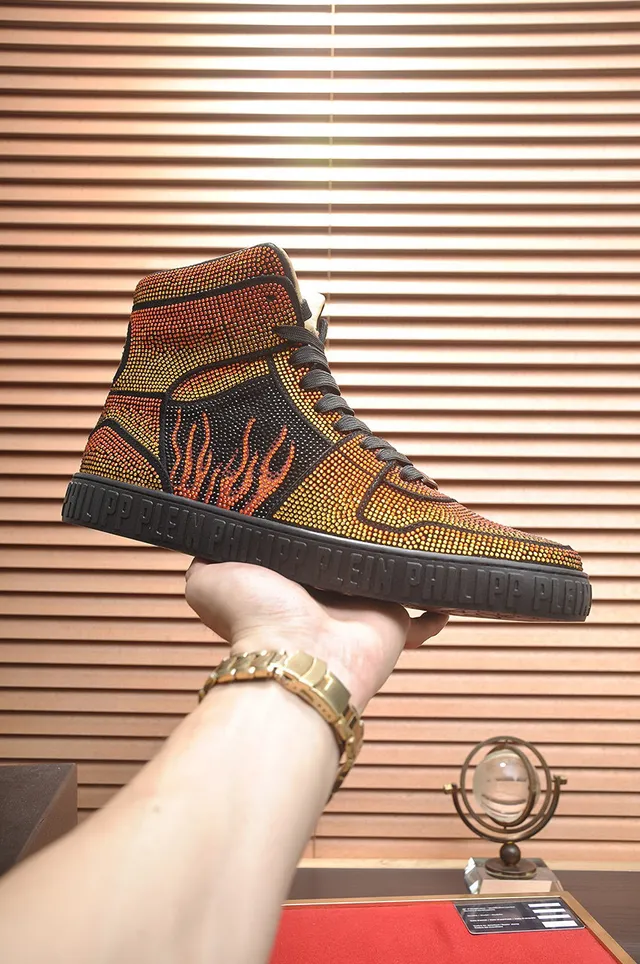 Philipp Plein Crystal Flame tênis lifestyle de bico alto 2