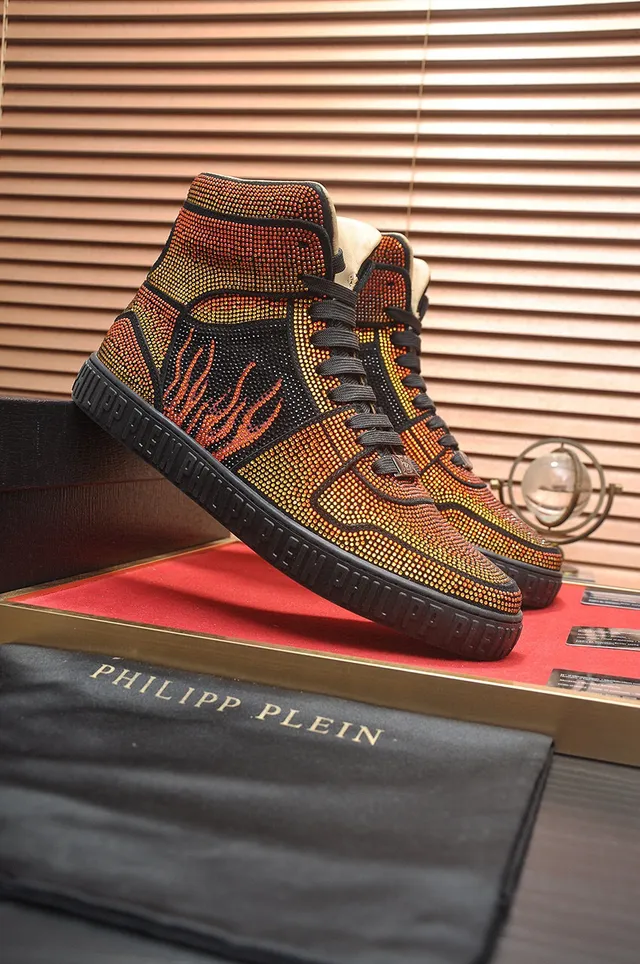 Philipp Plein Crystal Flame tênis lifestyle de bico alto 4