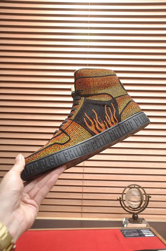 Philipp Plein Crystal Flame tênis lifestyle de bico alto 5