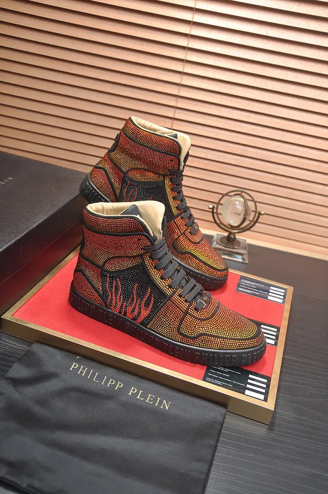 Philipp Plein Crystal Flame tênis lifestyle de bico alto 6