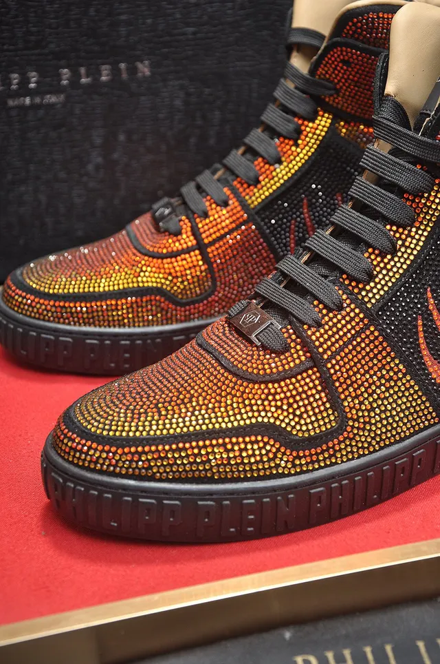 Philipp Plein Crystal Flame tênis lifestyle de bico alto 8