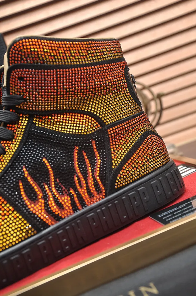 Philipp Plein Crystal Flame tênis lifestyle de bico alto 9