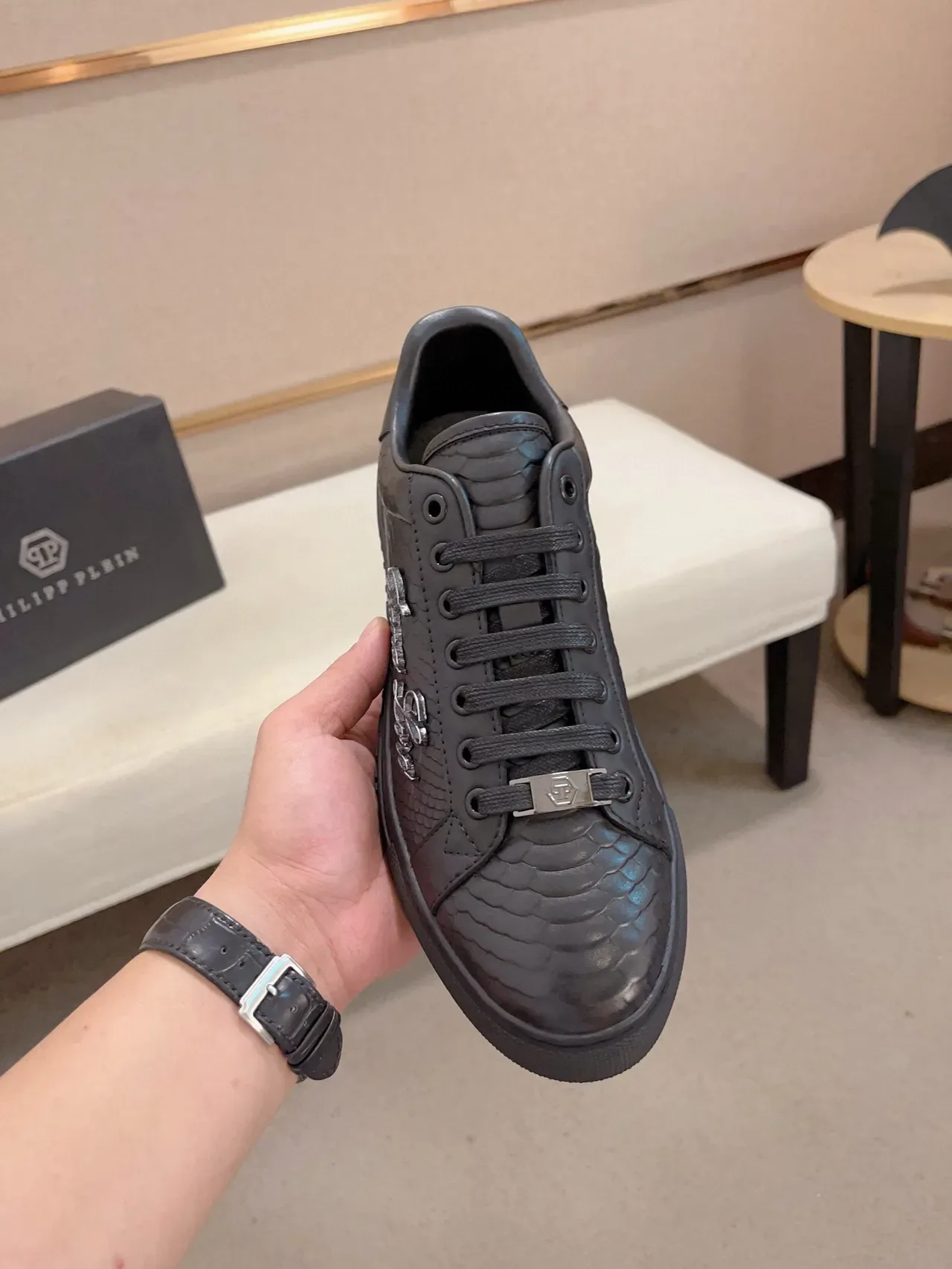 Philipp Plein Giana Loro Snakeskin Black Lifestyle Sneakers 2