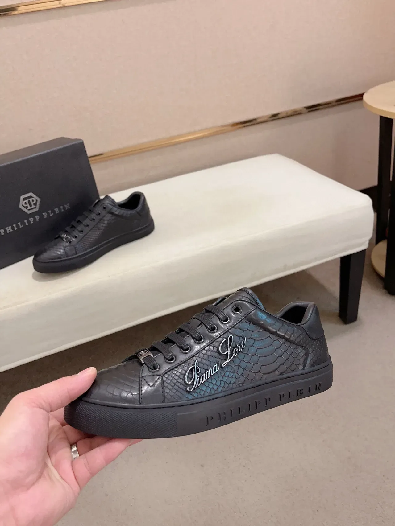 Philipp Plein Giana Loro Snakeskin Black Lifestyle Sneakers 3