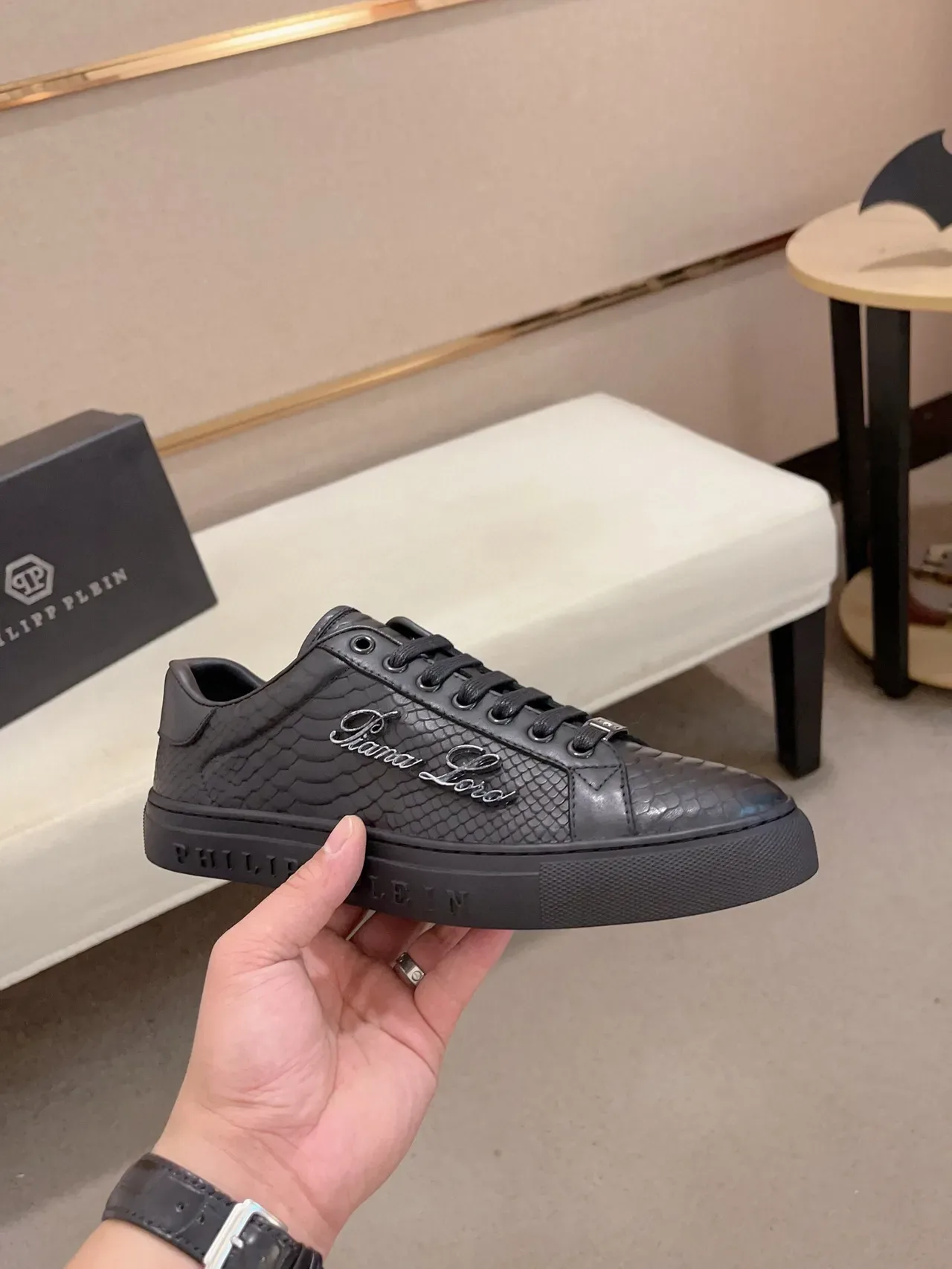 Philipp Plein Giana Loro Snakeskin Black Lifestyle Sneakers 4