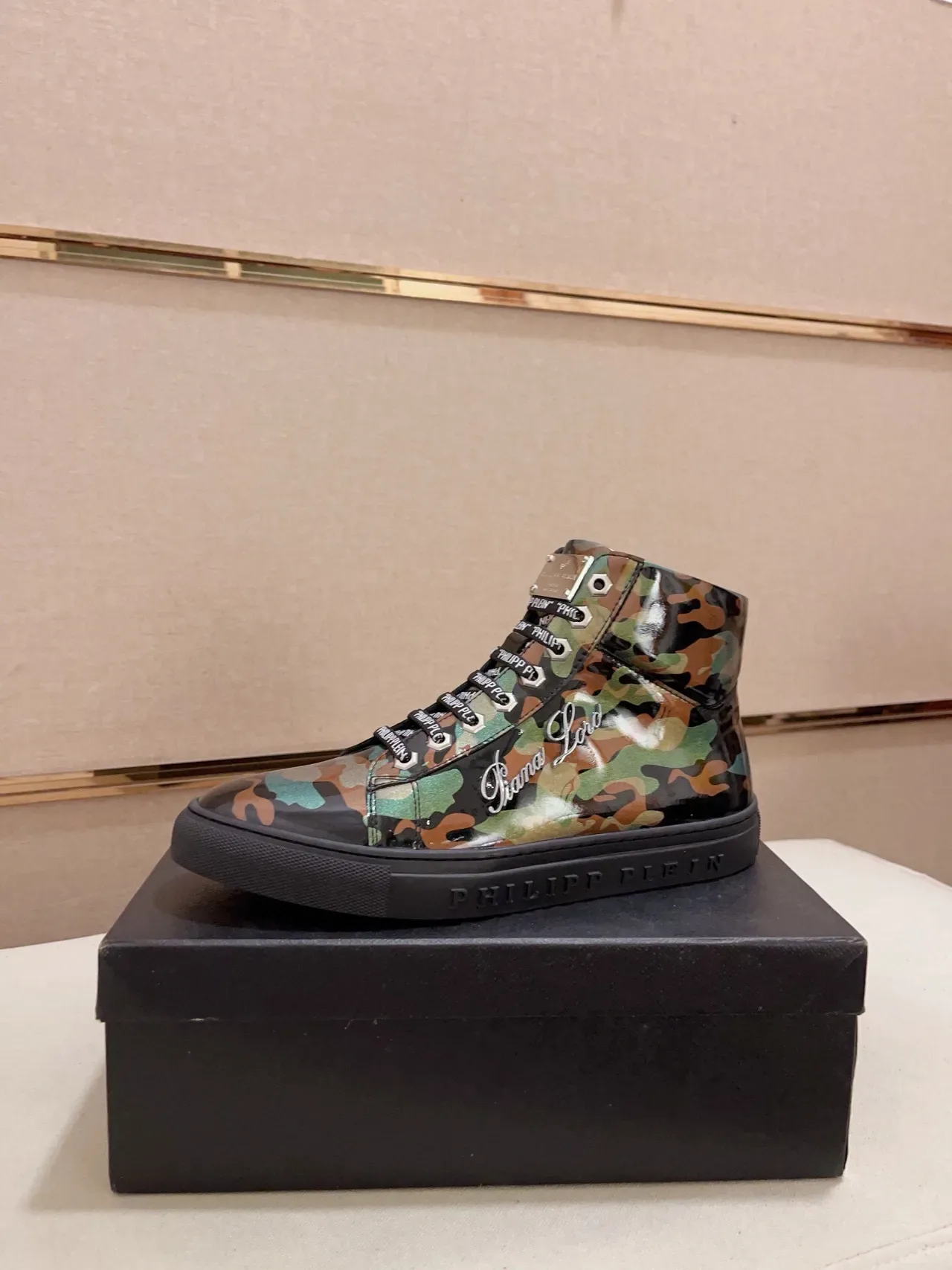 Philipp Plein Glossy Camo High-Top Sneaker 1