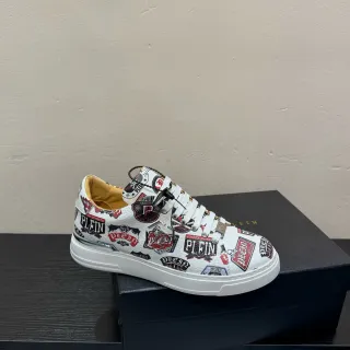 Philipp Plein Logo Patchwork White Lifestyle Sneakers