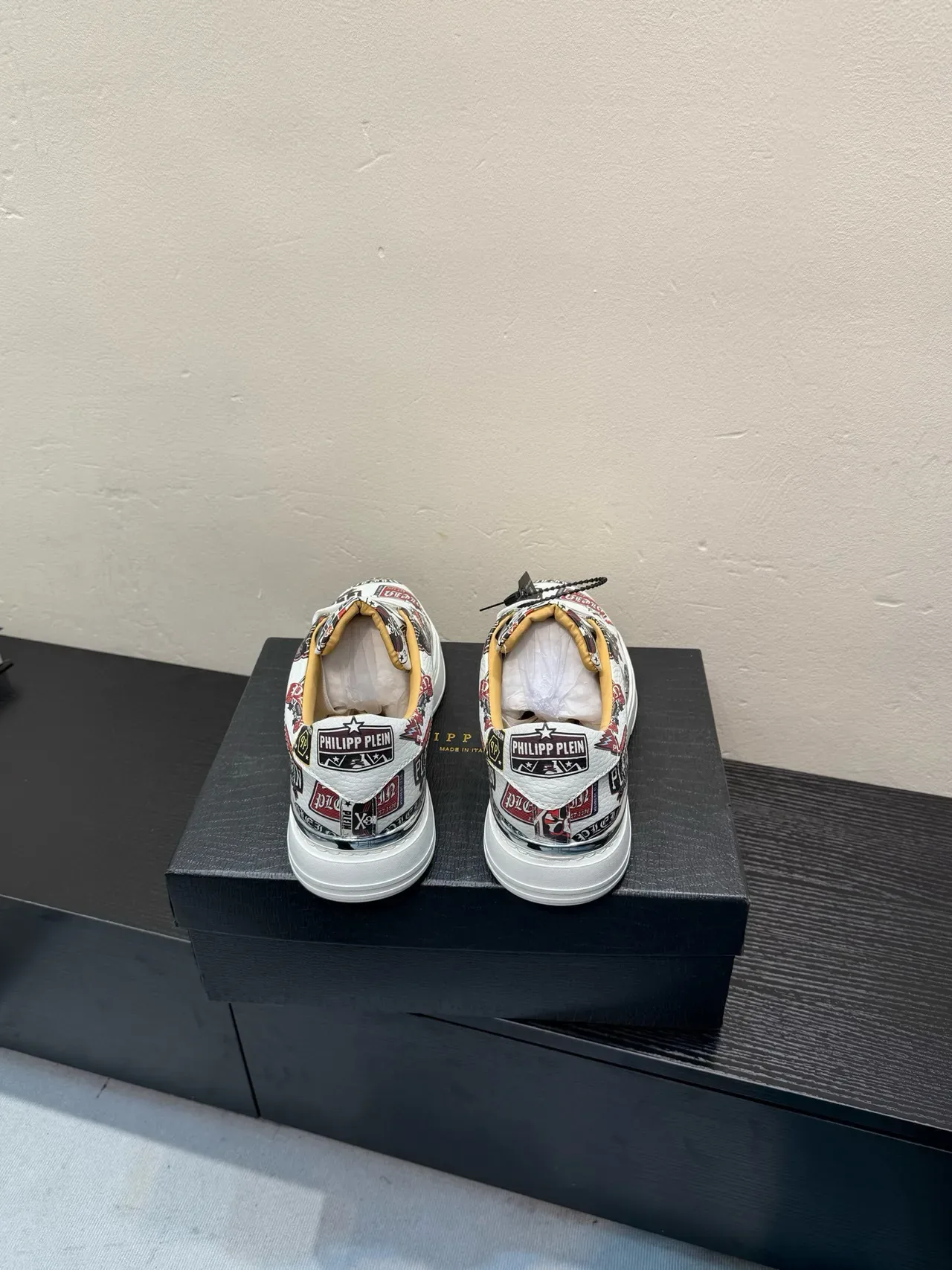 Philipp Plein Logo Patchwork White Lifestyle Sneakers 6