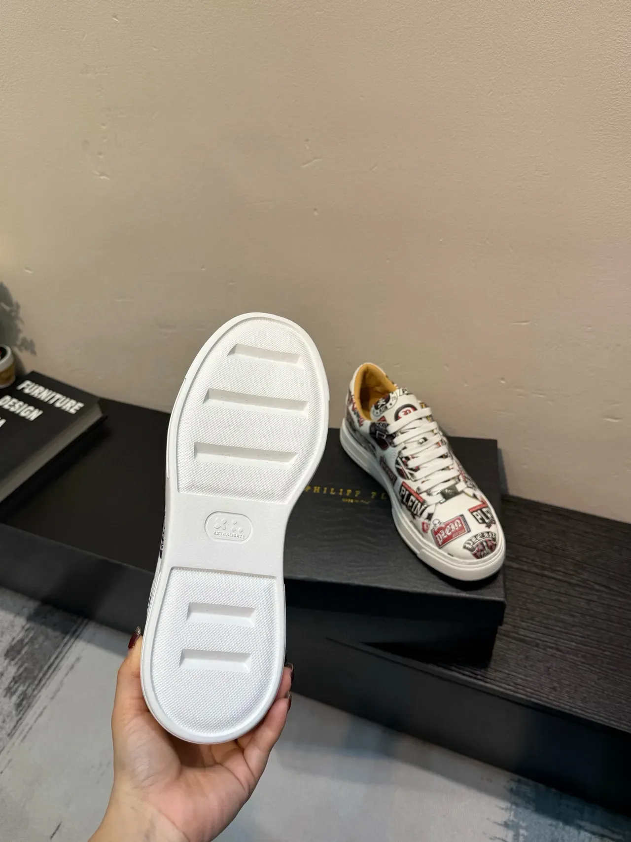 Philipp Plein Logo Patchwork White Lifestyle Sneakers 9