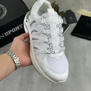 Philipp Plein Plein Sport 白色网布和皮革运动鞋