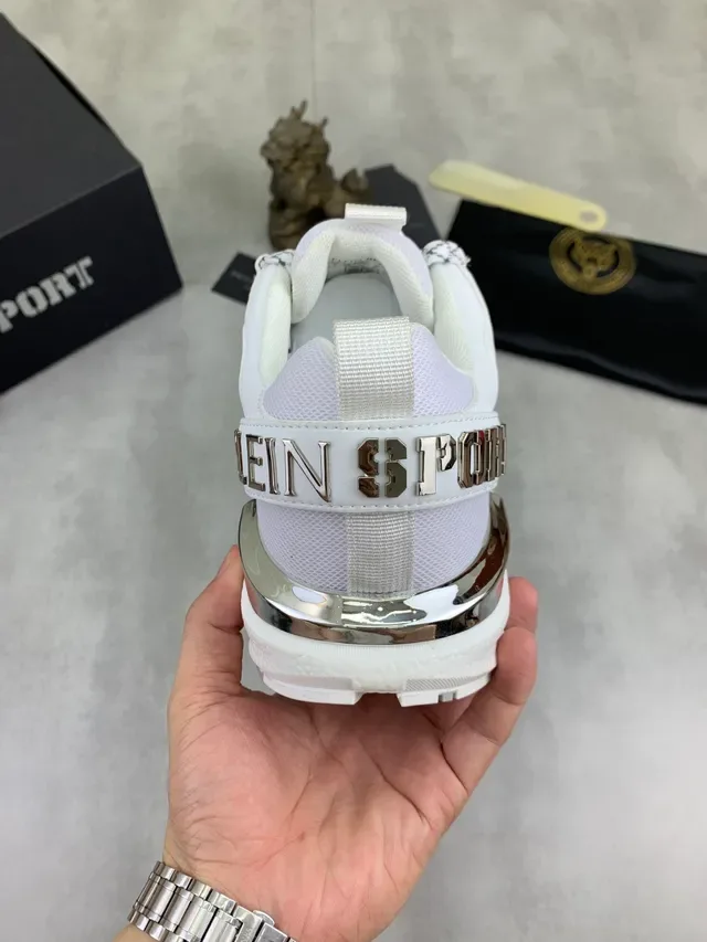 Philipp Plein Plein Sport Sneaker Blanc en Maille et Cuir 3