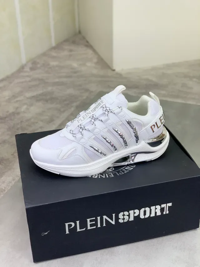 Philipp Plein Plein Sport Sneaker Blanc en Maille et Cuir 4
