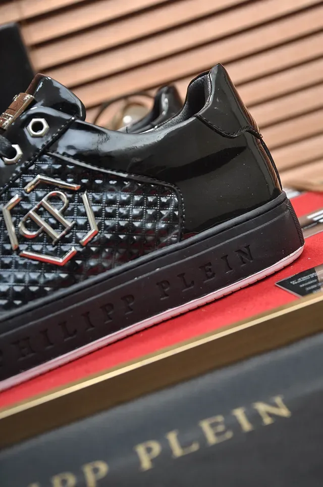 Philipp Plein Quilted Patent Leather Black Lifestyle Sneakers 2