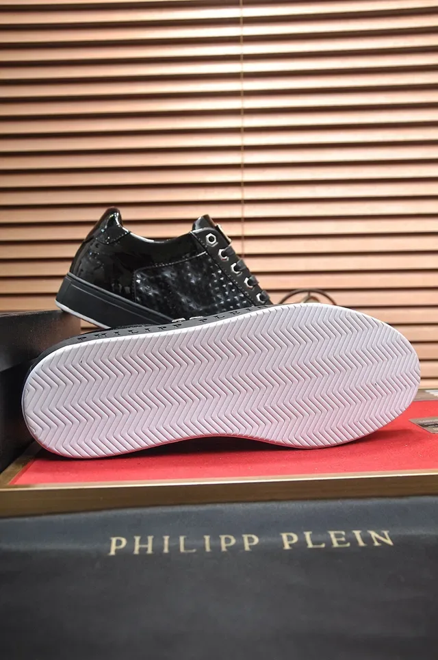 Philipp Plein Quilted Patent Leather Black Lifestyle Sneakers 4