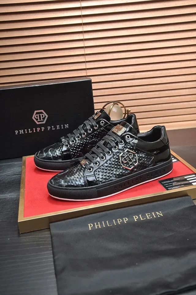 Philipp Plein Quilted Patent Leather Black Lifestyle Sneakers 7