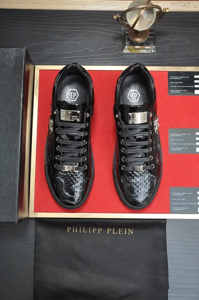 Philipp Plein Quilted Patent Leather Black Lifestyle Sneakers 9