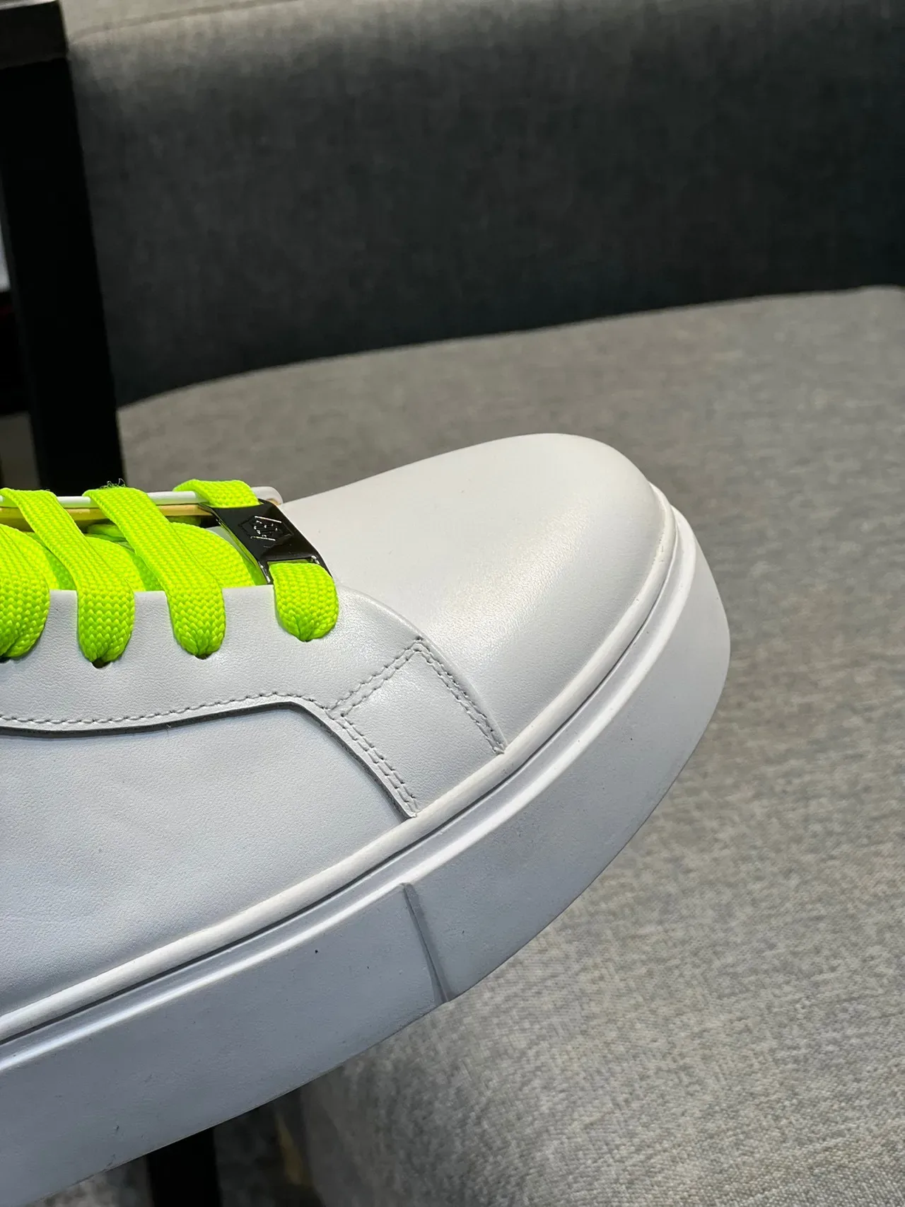 Philipp Plein Sneakers Lifestyle Blancs et Verts Hautes à Semelle Plateforme 3