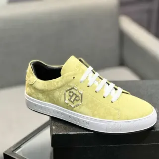 Philipp Plein 黄白 质感麂皮鞋面 平底橡胶鞋底 生活方式运动鞋