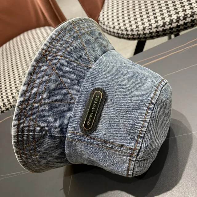 Prada Chapeau de Seau Jean Acid Wash 10