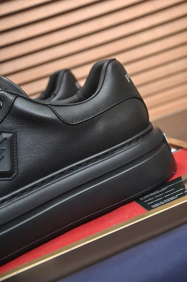 Prada All-Black Leather Platform Lifestyle Sneaker 2