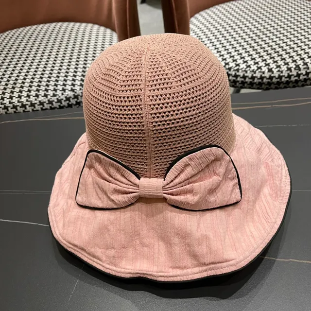 Prada Beige Negro sombrero de cubo de ala ancha de corona suave 5