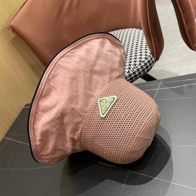 Prada Beige Negro sombrero de cubo de ala ancha de corona suave 11