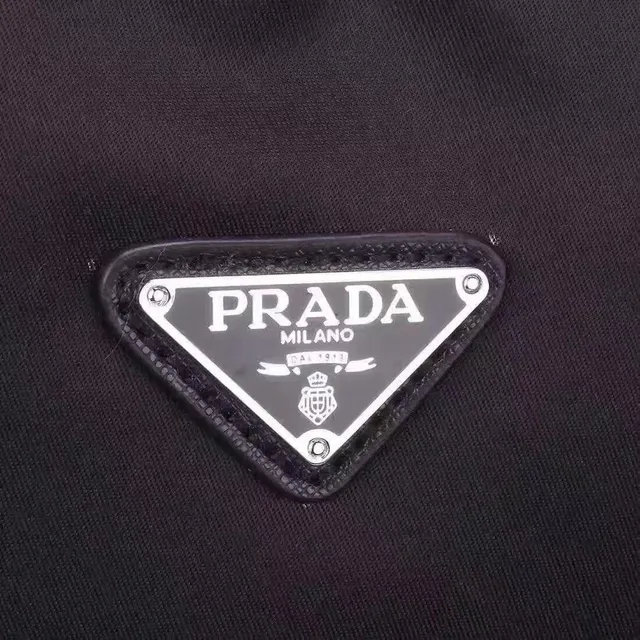 Prada Black Structured Rectangular Silhouette Nylon Construction Messenger Bag 4