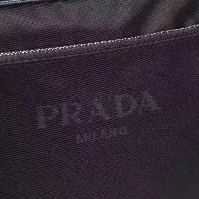 Prada Black Structured Rectangular Silhouette Nylon Construction Messenger Bag 5